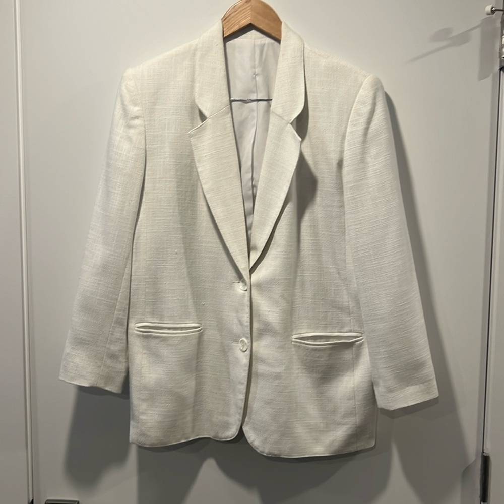 Vintage White Blazer | Garey Petites | Size 10